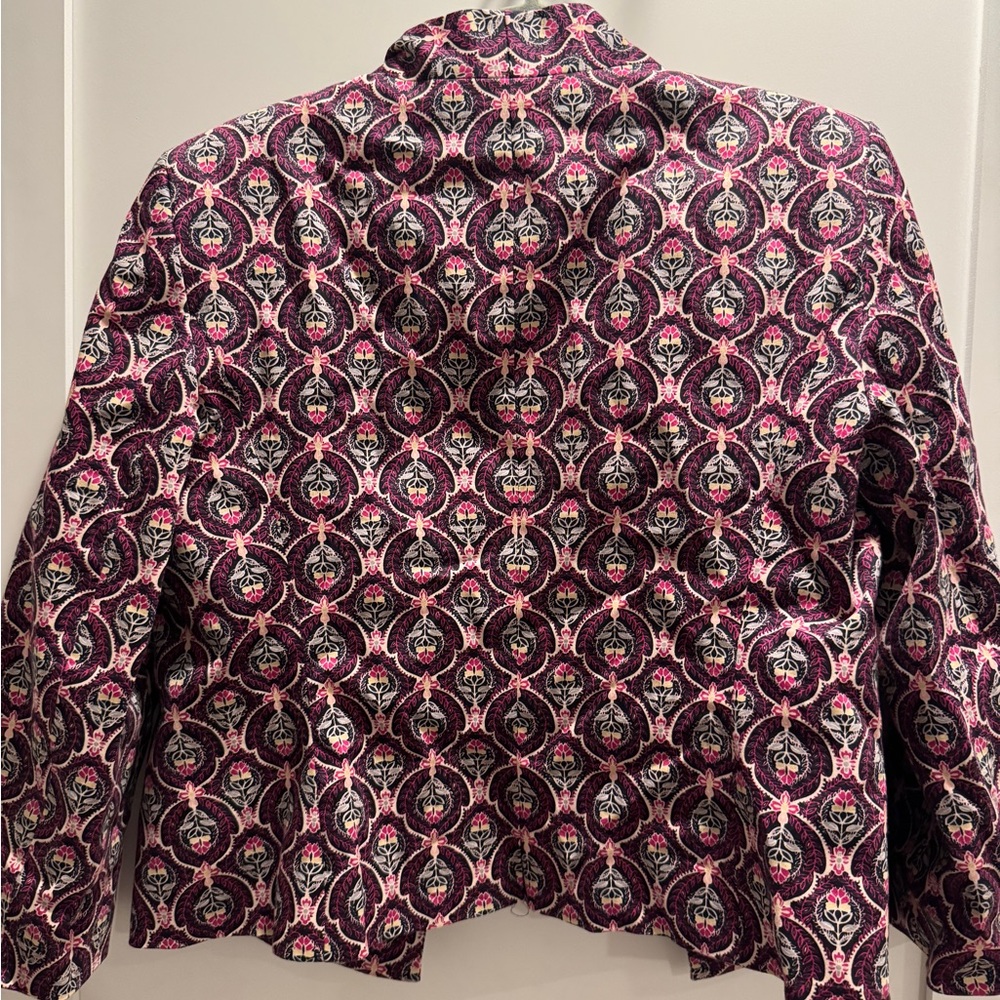 Pink and Black Floral Jaquard Patterned Blazer Jacket The Limited - Picture 7 of 9